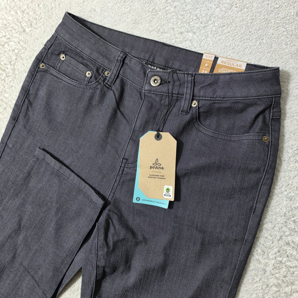 NEW! Prana Kayla High Rise Jean Womens 6 30/32 Grey Stretch Solid Denim